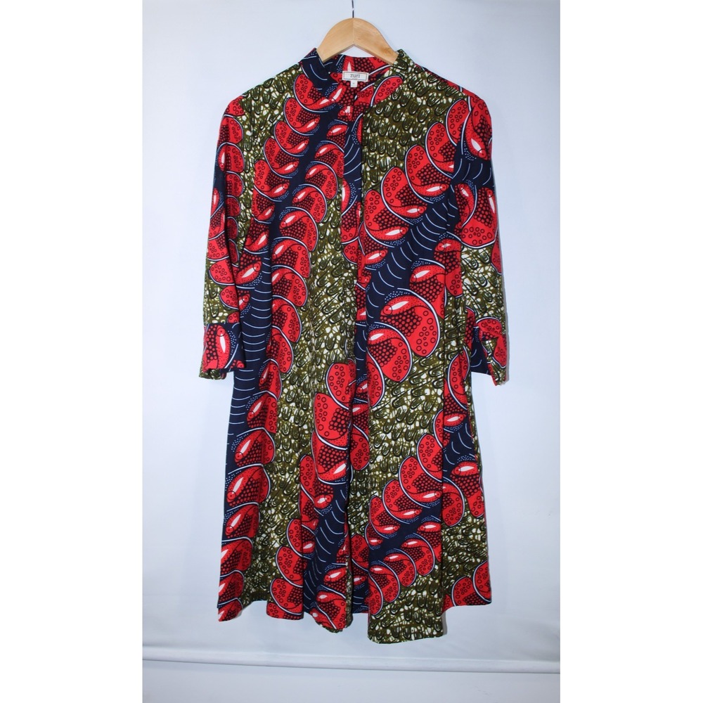 Zuri Kenya Women's Medium Red Herring Fish Dress